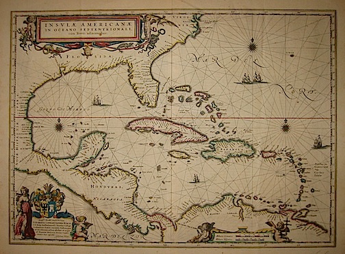 Blaeu Willem Janszoon (1571-1638) Insulae Americanae in Oceano Septentrionali, cum Terris adiacentibus 1643 Amsterdam